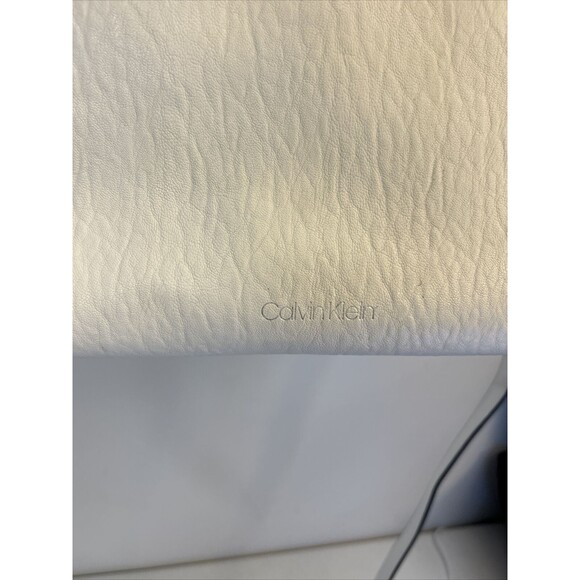 Calvin Klein White Satchel Handbag Silver Hardware Purse - Picture 7 of 15